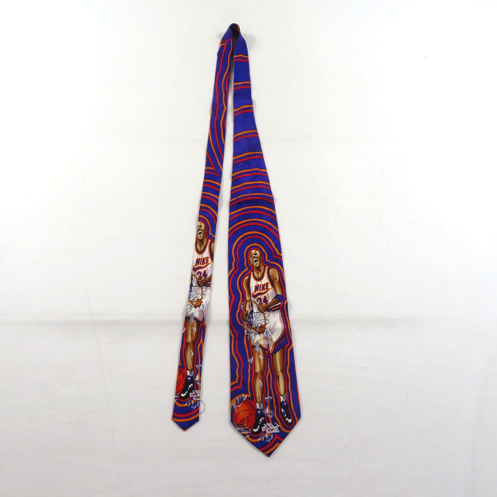 Nike Limited Edition Charles Barkley Silk Neck Tie Purple White Red Suns 1990s